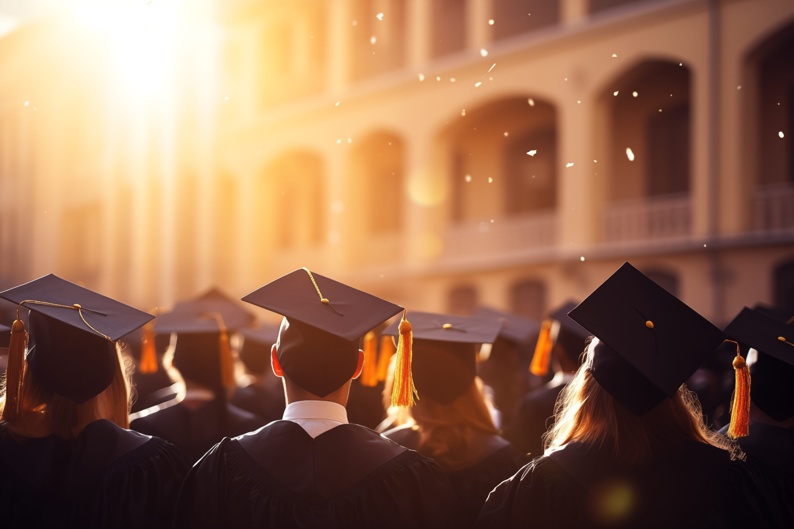 image of students graduating .