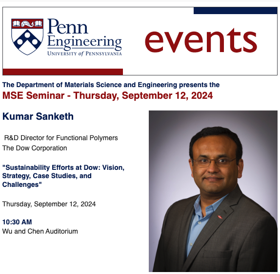 MSE Seminar Kumar Sanketh – The Dow Corporation