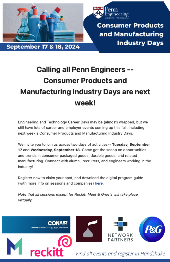 Consumer Products and Manufacturing Days